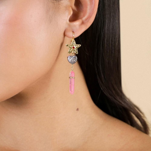 Серьги Franck Herval, Angelica, жемчуг, горный хрусталь, Swarovski, FH25.2-12-69632 розовый фото 3