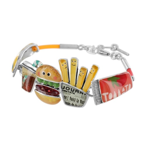 Браслет TARATATA, Ketchup, смола, пудра, блестки, шнур и кабошон, TT-W23-08311-10M серебристый фото 9