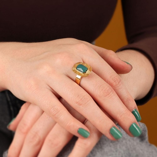 Кольцо TARATATA, Joyeuse, разъемное, со стеклянной бусиной, TT-H24-11419-207 зеленый фото 3