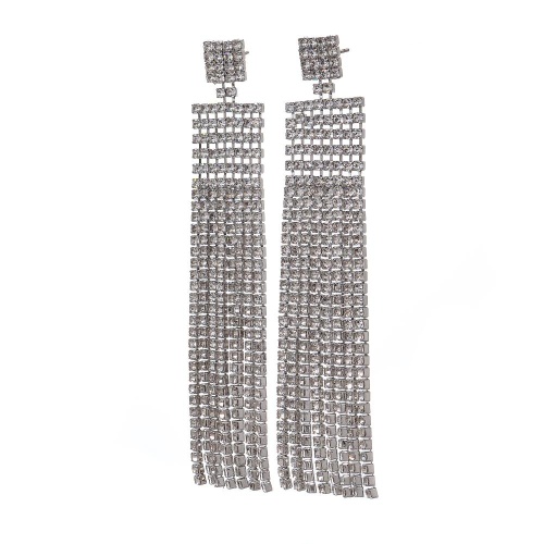 Серьги Moon Paris, Bohemia, удлиненные, с кристаллами, MB-24.05-001 серебристый