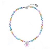 Колье Lanzerotti, Hello babe!, с селенитом и подвеской-сердцем, LZ-25.07-204 розовый