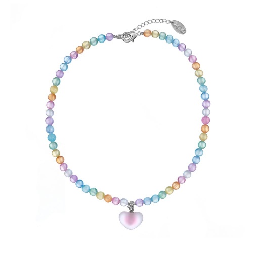 Колье Lanzerotti, Hello babe!, с селенитом и подвеской-сердцем, LZ-25.07-204 розовый