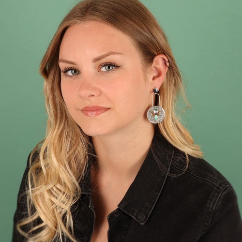 Серьги TARATATA, Celeste, смола, бусины, стразы и кабошон, TT-W23-09967-104 синий фото 2