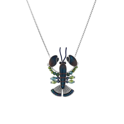 Колье TARATATA, Mr Lobster, с цветной смолой, бусинами и шнуром, TT-T24-04105-104 синий