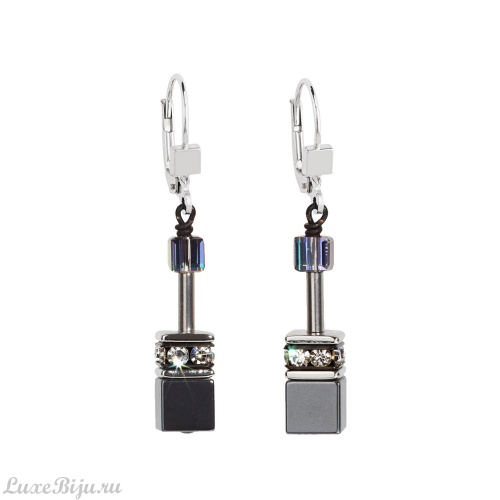 Серьги Coeur de Lion White-Grey 4014/20-1412