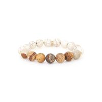 Браслет Nature Bijoux, Alhambra, стрейч, говлит, пейзажная яшма, NB25.1-13-44111 коричневый