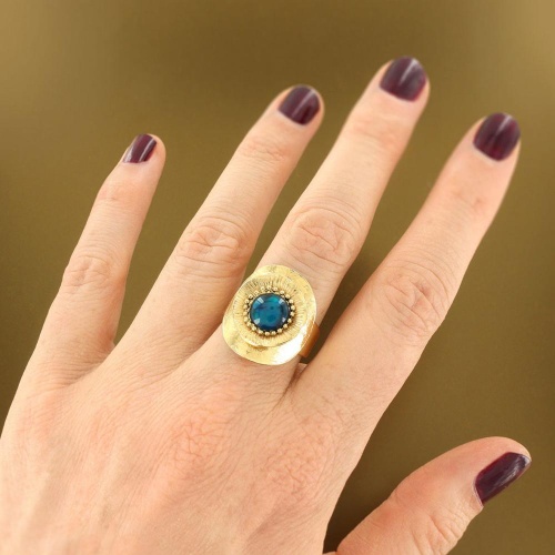 Кольцо TARATATA, Zen, разъемное, смола, раковина морского ушка, TT-W25-07414-204 синий фото 5