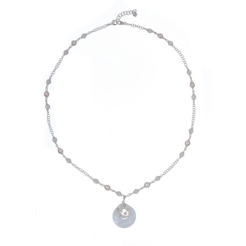 Колье Lanzerotti, Splendore, с жемчугом, жадом и кварцем, LZ-24.08-326 серебристый