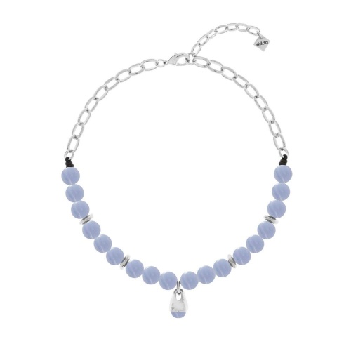 Колье VIDDA, Hera, с халцедоном и кожей, VD25.1-02234202 голубой