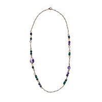 Колье Alcozer&J, с малахитом и аметистом, AL-C58BA25-R фиолетовый