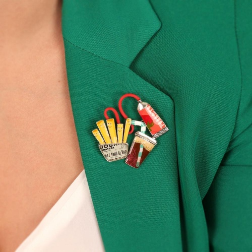 Брошь TARATATA, Ketchup, смола,слюдяной порошок,шнур, TT-W23-08204-10M серебристый фото 5