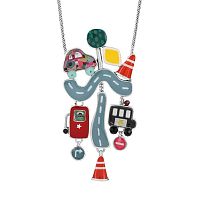 Колье TARATATA, Mille Bornes, со стеклянными бусинами,пайетками,смолой, TT-H22-06114-10M серебристый