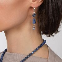 Серьги Lanzerotti, Alba, с кианитом и кристаллами, LZ-24.02-016 синий