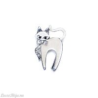 Брошь Moon Paris, Kids, кошка с бантом, с кристаллами, MK-21.11-009 белый