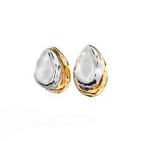 Серьги Moon Paris, Ringo, биколорные, MR-26.06-100 серебристый