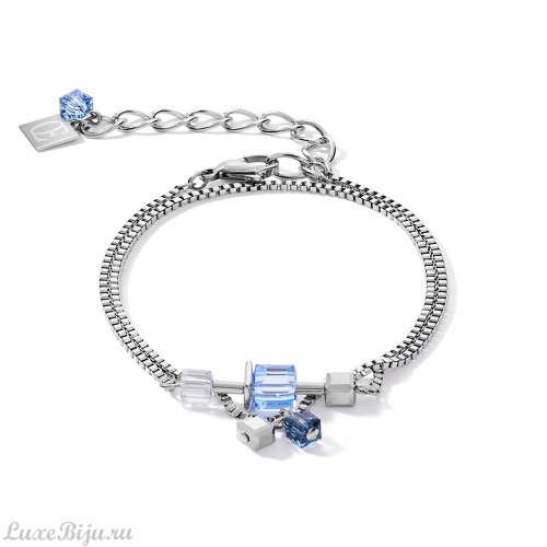 Браслет Coeur de Lion Crystals Silver-Blue 5066/30-0700