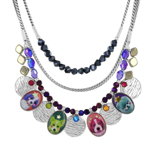 Колье TARATATA, Tootoo, со смолой,бусинами,стразами и блестками, TT-W23-10117-10M серебристый фото 2