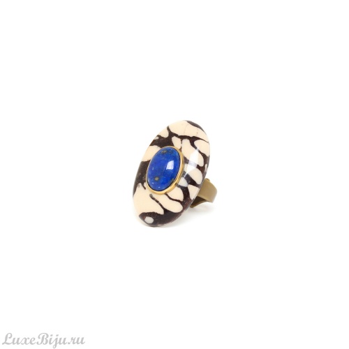 Кольцо Nature Bijoux, Camouflage, с термитником в смоле и лазуритом, NB23.2-19-25050 синий