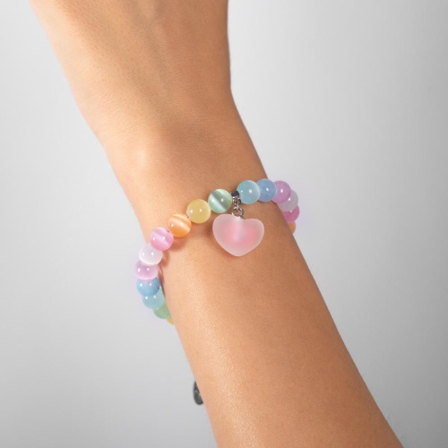 Браслет Lanzerotti, Hello babe!, с селенитом и подвеской-сердцем, LZ-25.07-205 розовый фото 4