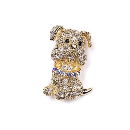 Брошь Moon Paris, Nord, собака, с кристаллами, MoS-22.03-005 золотистый