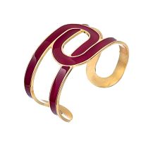 Браслет Francesca Bianchi, кафф, с эмалью, FB25.2-66B красный, 6,5см