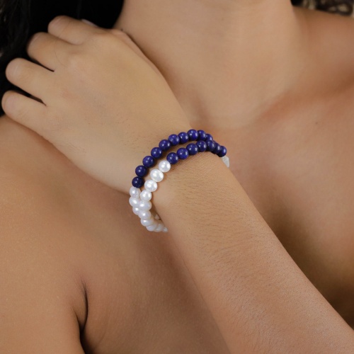 Браслет Nature Bijoux, Pacifique, с перламутром, жемчугом и лазуритом, NB26.1-13-44543 синий фото 4