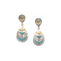 Серьги Franck Herval, Celinda, перламутр, Swarovski, цветная эмаль, FH25.2-12-69740 серый