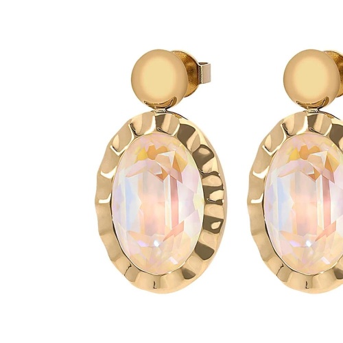 Серьги Qudo TIVOLA UNICA big (G/P) Ivory cream delite 2,65cm, 332202 фото 5