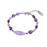 Браслет Lanzerotti, Iris, с аметистом и кошачьим глазом, LZ-26.03-074 фиолетовый