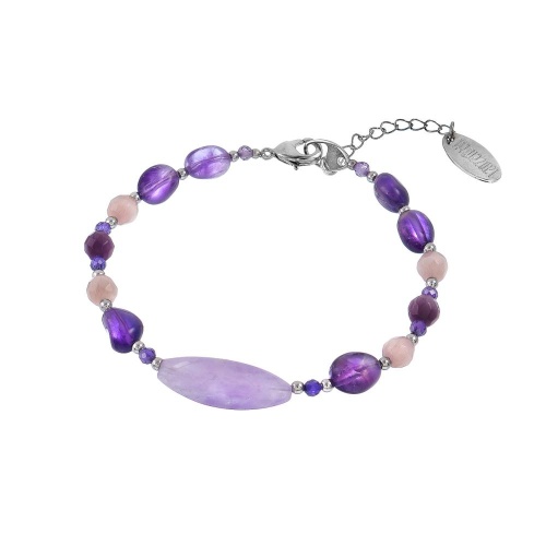 Браслет Lanzerotti, Iris, с аметистом и кошачьим глазом, LZ-26.03-074 фиолетовый
