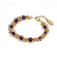 Браслет Lanzerotti, Elisir, с жемчугом, LZ-25.10-295 фиолетовый