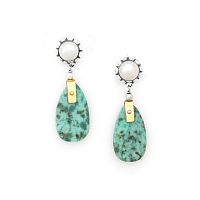 Серьги Nature Bijoux, Mara, с бирюзой и жемчугом, NB24.2-12-79765 зеленый