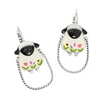 Серьги TARATATA, Hop, с цветной смолой и стразами, TT-T25-05719-101 белый