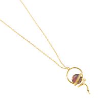 Колье Catherine Bijoux, Handmade crystal, с кристаллом и спиралью, CB26.1-5565AG фиолетовый