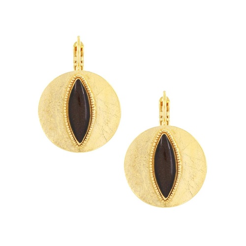 Серьги TARATATA, Zebra, с цветной смолой и слюдяным порошком, TT-H25-04727-208 коричневый