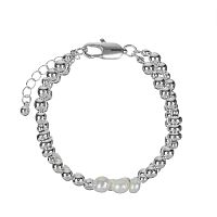 Браслет Fiore Luna Metall & Pearl Сarabiner, CL1015 S