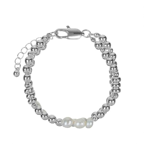 Браслет Fiore Luna Metall & Pearl Сarabiner, CL1015 S