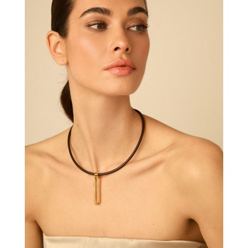 Колье VIDDA, Olympia, кожаное, с подвеской, VD26.1-02439 серебристый фото 2