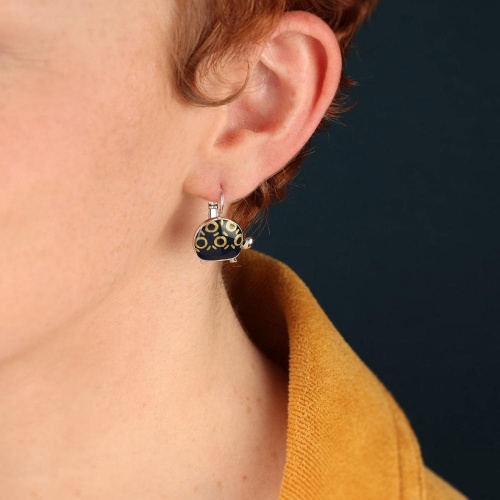 Серьги TARATATA, Galapagos, с цветной смолой и золотой краской, TT-E25-10795-104 синий фото 2