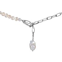 Колье Lanzerotti, Pianoforte, с жемчугом барокко, LZ-25.12-373 белый