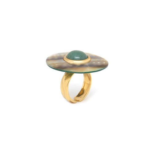 Кольцо Nature Bijoux, Giverny, разъемное, с гелиотисом и авантюрином, NB24.2-19-25261 зеленый фото 2