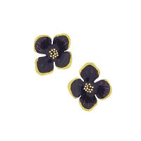 Серьги TARATATA, Hortensia, смола, золотая краска, микрошарики, TT-H25-13905-109 фиолетовый