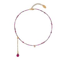 Колье Lanzerotti, Erbario, гранат, жемчуг, гематит, кристалл, роза, LZ-26.02-044 бордовый