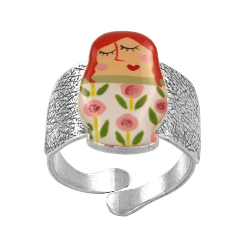 Кольцо TARATATA, Nanas, разъемное, с цветной смолой, TT-W24-03412-10M серебристый