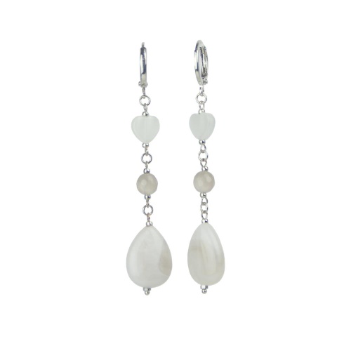 Серьги Lanzerotti, Gelido, с агатом и кошачьим глазом, LZ-25.02-034 серый