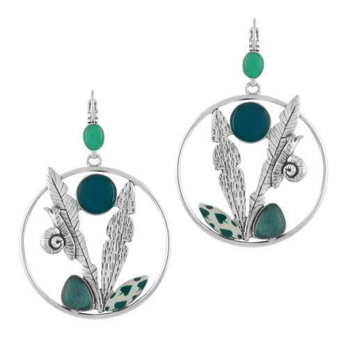 Серьги TARATATA, Green, с цветной смолой и порошком слюды, TT-E24-09781-104 зеленый