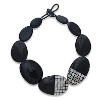 Колье Nature Bijoux, Rivoli, со смолой и перламутровой мозайкой, NB26.2-15-43903 серый