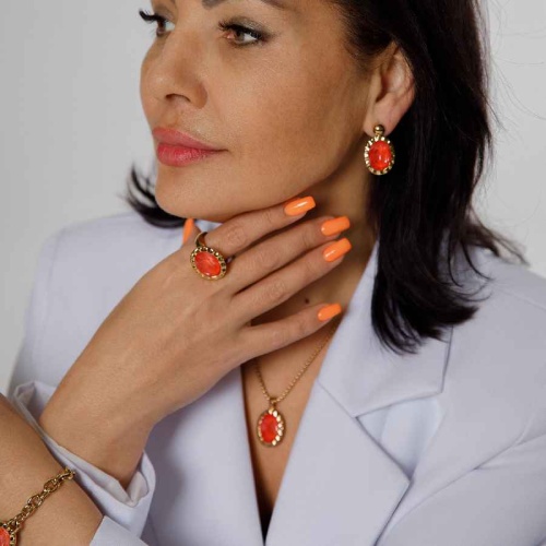 Кольцо Qudo TIVOLA UNICA big (G/P) Crystal orange ignite 54, 688429 фото 2