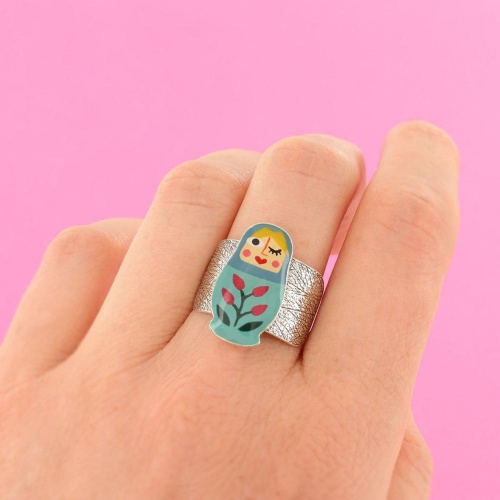 Кольцо TARATATA, Nanas, разъемное, с цветной смолой, TT-W24-03407-10M серебристый фото 5