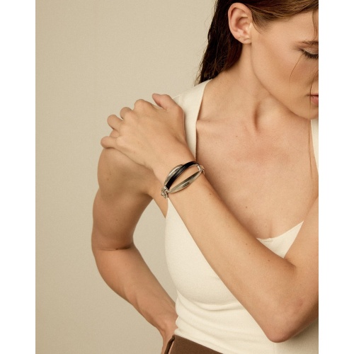 Браслет VIDDA, Infinity, кожаный, металл, VD24.2-02054 серебристый, 33см фото 2